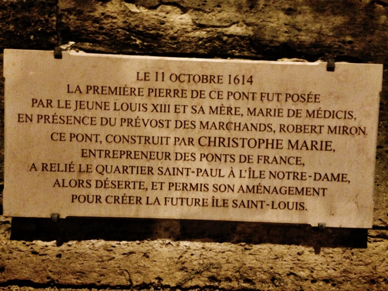 Itinerario nella Parigi multuculturale - targa che informa sulla costruzione del ponte
