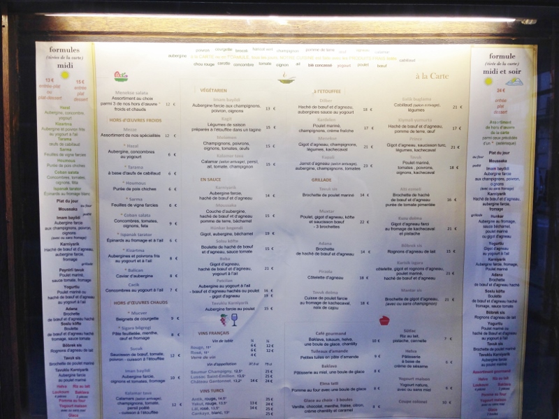 Cucina curda a Parigi - il menu del Menekse Cucina curda a Parigi - il menu del Menekse